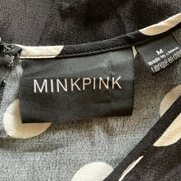 MINKPINK Black White Polka Dot Fit & Flare Dress - Picture 5 of 6